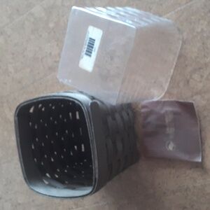 2008 Lonaberger dark brown tall tissue basket.